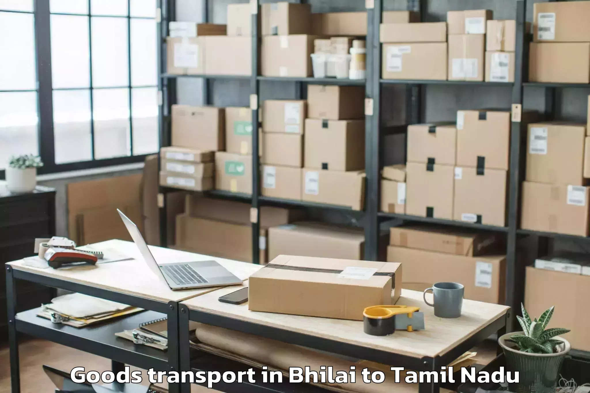 Professional Bhilai to Tharangambadi Goods Transport